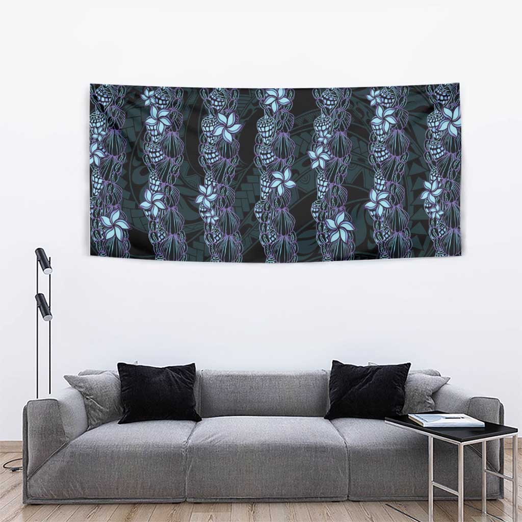 Purple Paradise Hawaii Shell Lei Tapestry Hawaiian Sunrise Shell Hebrew Cone Plumeria - Polynesian Pride