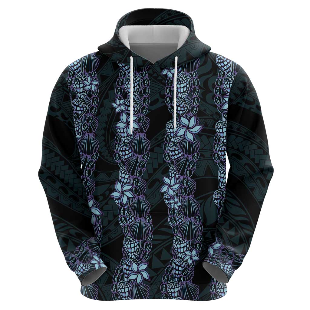 Purple Paradise Hawaii Shell Lei Zip Hoodie Hawaiian Sunrise Shell Hebrew Cone Plumeria - Polynesian Pride