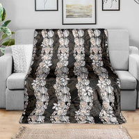 Black and Beige Hawaii Shell Lei Blanket Hawaiian Sunrise Shell Hebrew Cone Plumeria - Polynesian Pride