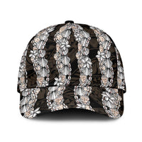 Black and Beige Hawaii Shell Lei Classic Cap Hawaiian Sunrise Shell Hebrew Cone Plumeria - Polynesian Pride