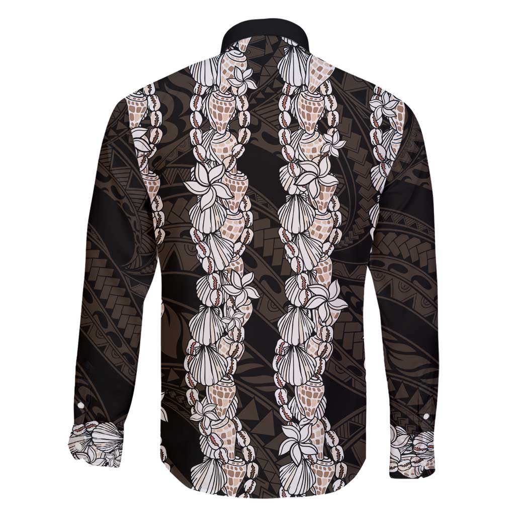 Black and Beige Hawaii Shell Lei Family Matching Mermaid Dress and Hawaiian Shirt Hawaiian Sunrise Shell Hebrew Cone Plumeria - Polynesian Pride