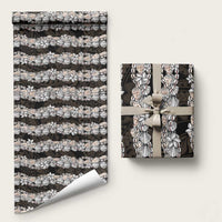 Black and Beige Hawaii Shell Lei Wrapping Paper Hawaiian Sunrise Shell Hebrew Cone Plumeria - Polynesian Pride