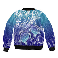 Polynesia Sea Turtle Bomber Jacket Happy Valentine Day Polynesian - Dark Cyan LT14 - Polynesian Pride