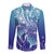 Polynesia Sea Turtle Long Sleeve Button Shirt Happy Valentine Day Polynesian - Dark Cyan LT14 Unisex Dark Cyan - Polynesian Pride