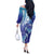 Polynesia Sea Turtle Off The Shoulder Long Sleeve Dress Happy Valentine Day Polynesian - Dark Cyan LT14 - Polynesian Pride