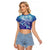 Polynesia Sea Turtle Raglan Cropped T Shirt Happy Valentine Day Polynesian - Dark Cyan LT14 Female Dark Cyan - Polynesian Pride