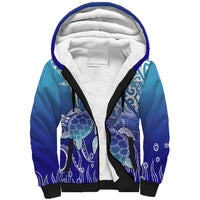Polynesia Sea Turtle Sherpa Hoodie Happy Valentine Day Polynesian - Dark Cyan LT14 Unisex Dark Cyan - Polynesian Pride