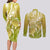 Polynesia Sea Turtle Couples Matching Long Sleeve Bodycon Dress and Long Sleeve Button Shirt Happy Valentine Day Polynesian - Gold LT14 - Polynesian Pride