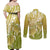 Polynesia Sea Turtle Couples Matching Off Shoulder Maxi Dress and Long Sleeve Button Shirt Happy Valentine Day Polynesian - Gold LT14 - Polynesian Pride
