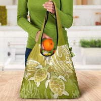 Polynesia Sea Turtle Grocery Bag Happy Valentine Day Polynesian - Gold