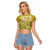 Polynesia Sea Turtle Raglan Cropped T Shirt Happy Valentine Day Polynesian - Gold LT14 Female Gold - Polynesian Pride