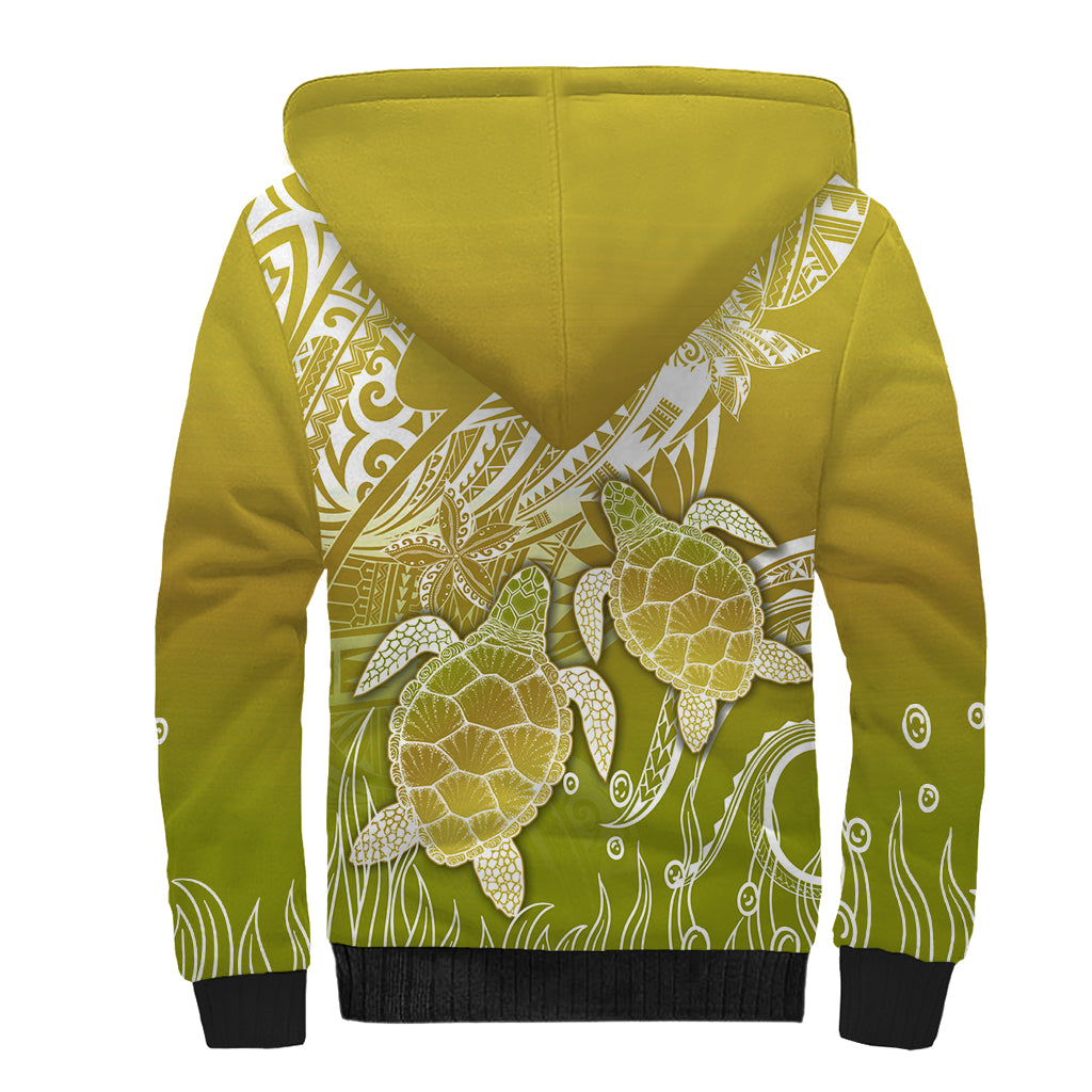 Polynesia Sea Turtle Sherpa Hoodie Happy Valentine Day Polynesian - Gold LT14 - Polynesian Pride