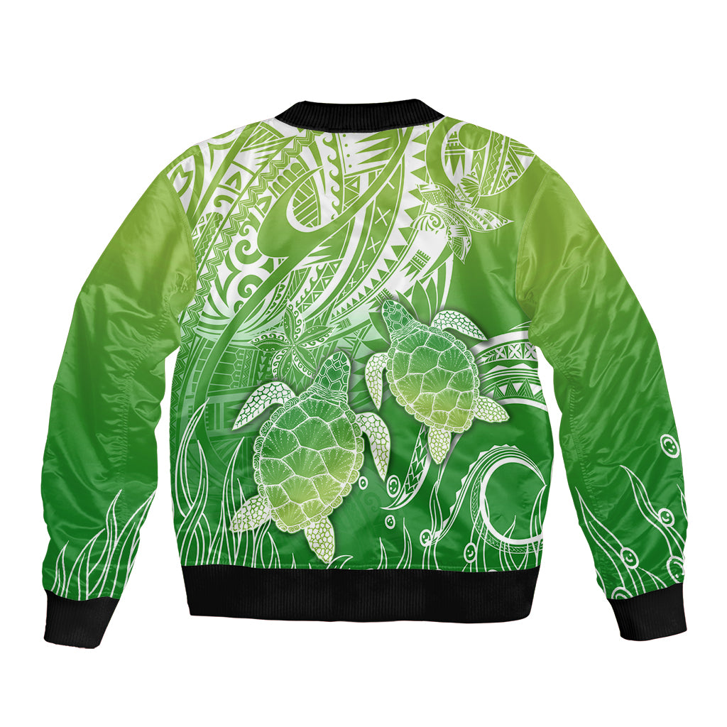 Polynesia Sea Turtle Bomber Jacket Happy Valentine Day Polynesian - Green LT14 - Polynesian Pride