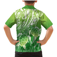 Polynesia Sea Turtle Family Matching Mermaid Dress and Hawaiian Shirt Happy Valentine Day Polynesian - Green LT14 - Polynesian Pride