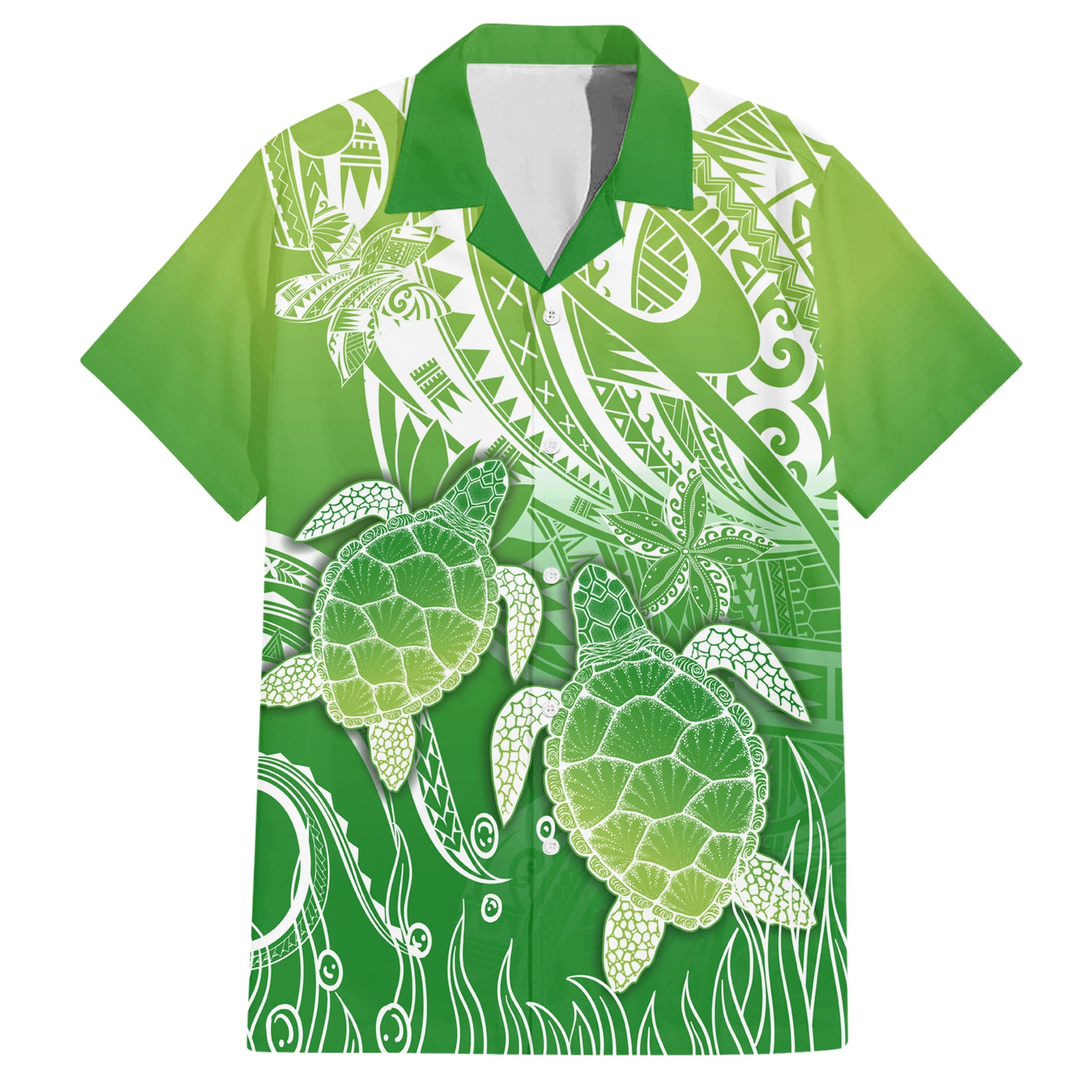 Polynesia Sea Turtle Hawaiian Shirt Happy Valentine Day Polynesian - Green LT14 Green - Polynesian Pride