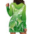 Polynesia Sea Turtle Hoodie Dress Happy Valentine Day Polynesian - Green LT14 - Polynesian Pride