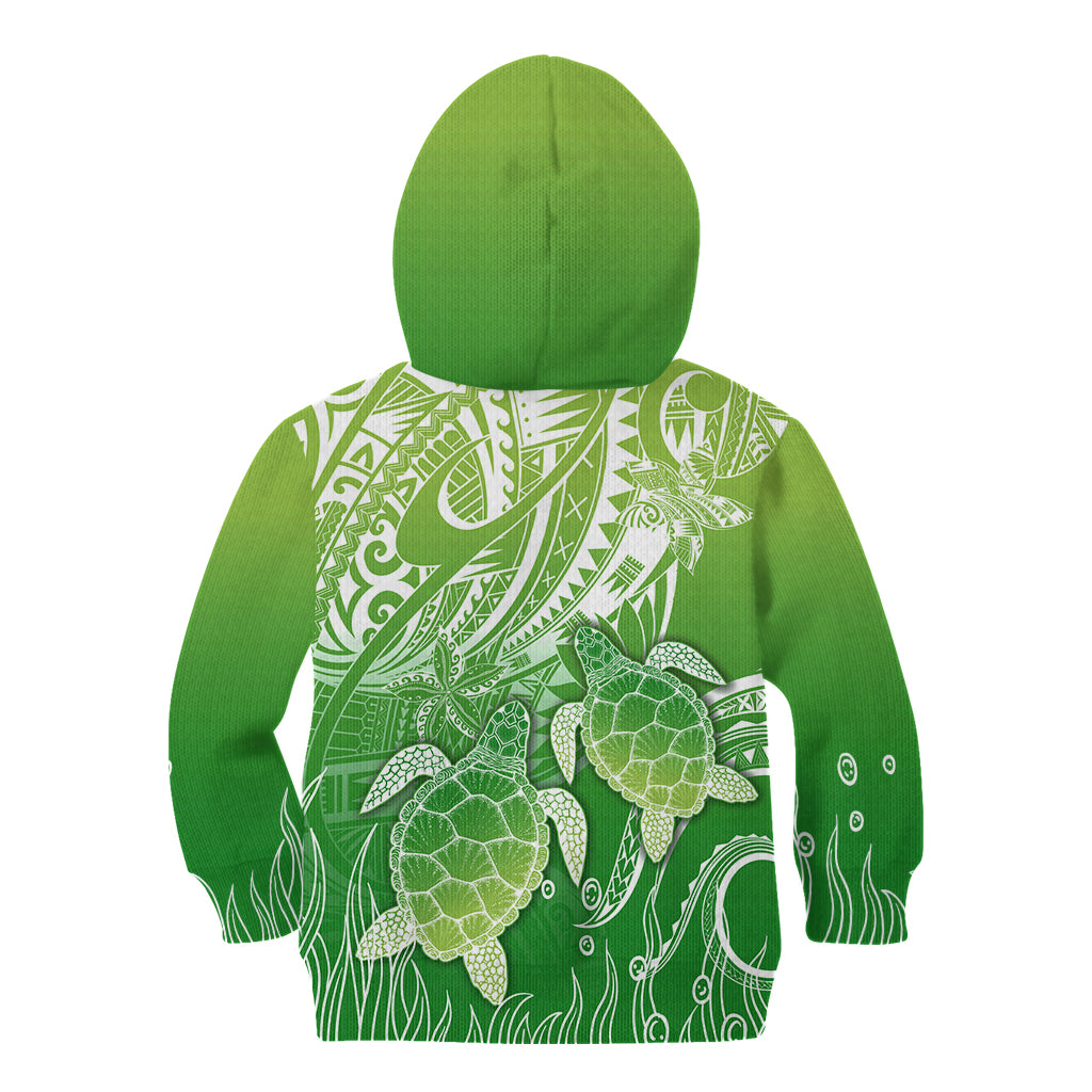 Polynesia Sea Turtle Kid Hoodie Happy Valentine Day Polynesian - Green LT14 - Polynesian Pride
