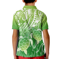 Polynesia Sea Turtle Kid Polo Shirt Happy Valentine Day Polynesian - Green LT14 - Polynesian Pride