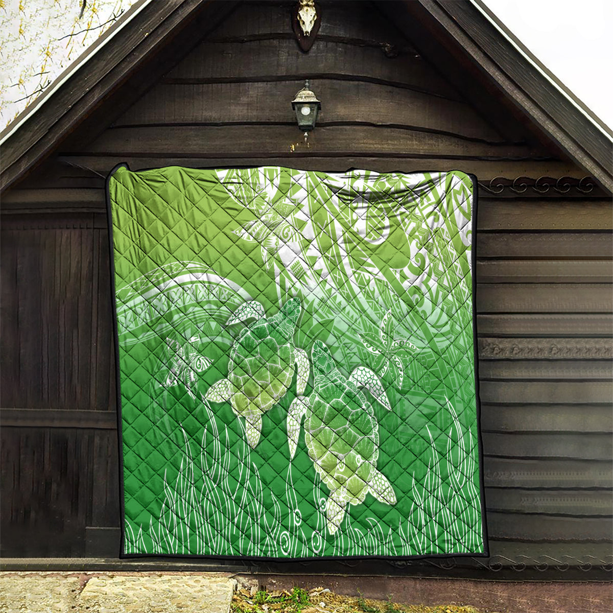 Polynesia Sea Turtle Quilt Happy Valentine Day Polynesian - Green LT14 - Polynesian Pride
