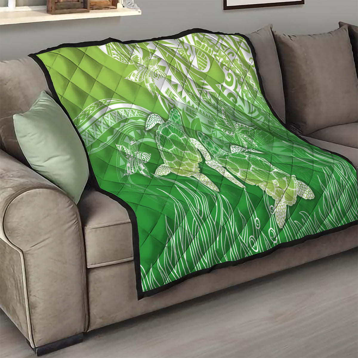 Polynesia Sea Turtle Quilt Happy Valentine Day Polynesian - Green LT14 - Polynesian Pride