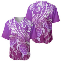 Polynesia Valentine Day Baseball Jersey Polynesian Sea Turtle Purple Version LT14 - Polynesian Pride