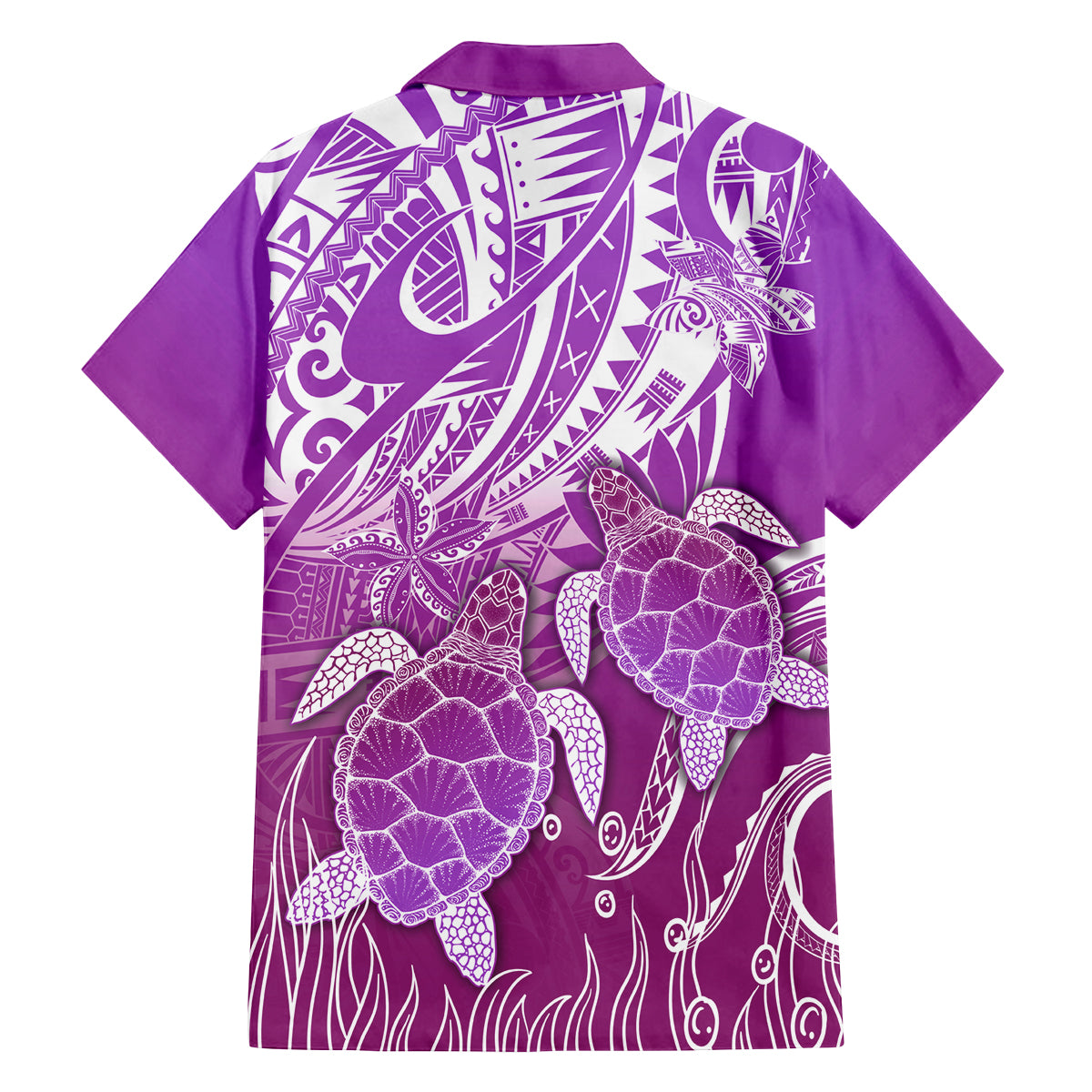 Polynesia Valentine Day Family Matching Off Shoulder Short Dress and Hawaiian Shirt Polynesian Sea Turtle Purple Version LT14 - Polynesian Pride