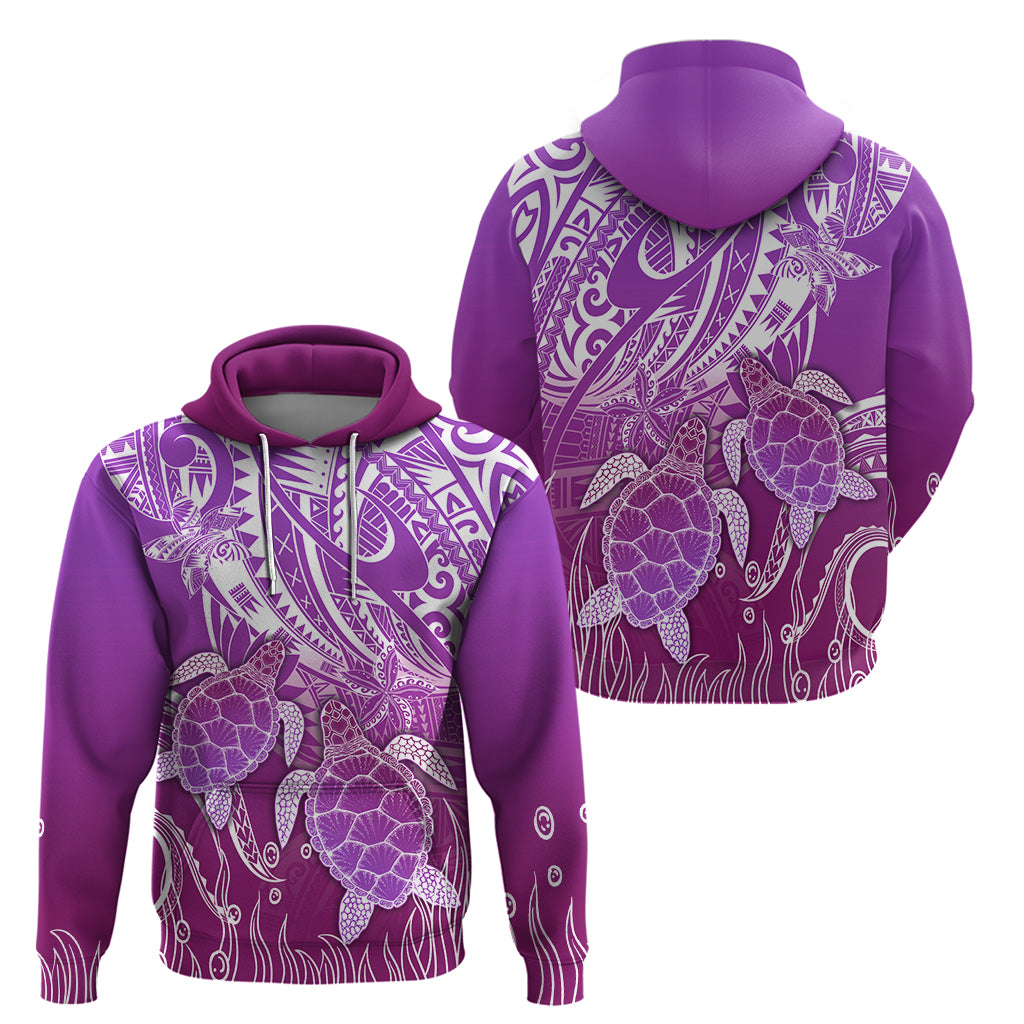 Polynesia Valentine Day Hoodie Polynesian Sea Turtle Purple Version LT14 - Polynesian Pride