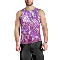 Polynesia Valentine Day Men Tank Top Polynesian Sea Turtle Purple Version LT14 - Polynesian Pride