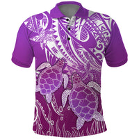 Polynesia Valentine Day Polo Shirt Polynesian Sea Turtle Purple Version LT14 Purple - Polynesian Pride