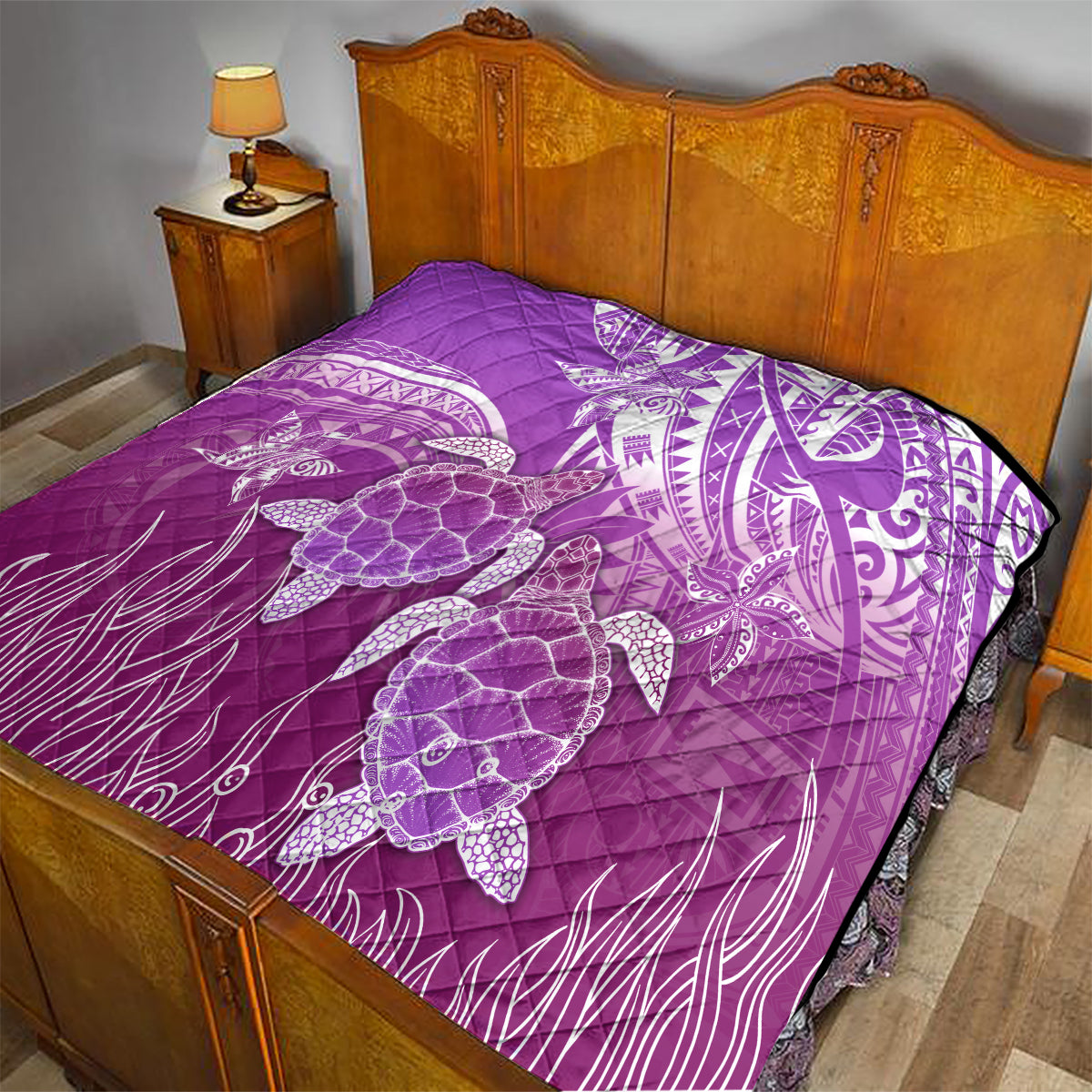 Polynesia Valentine Day Quilt Polynesian Sea Turtle Purple Version LT14 - Polynesian Pride