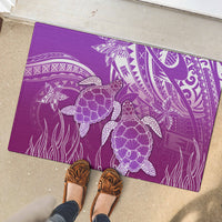 Polynesia Valentine Day Rubber Doormat Polynesian Sea Turtle Purple Version LT14 - Polynesian Pride
