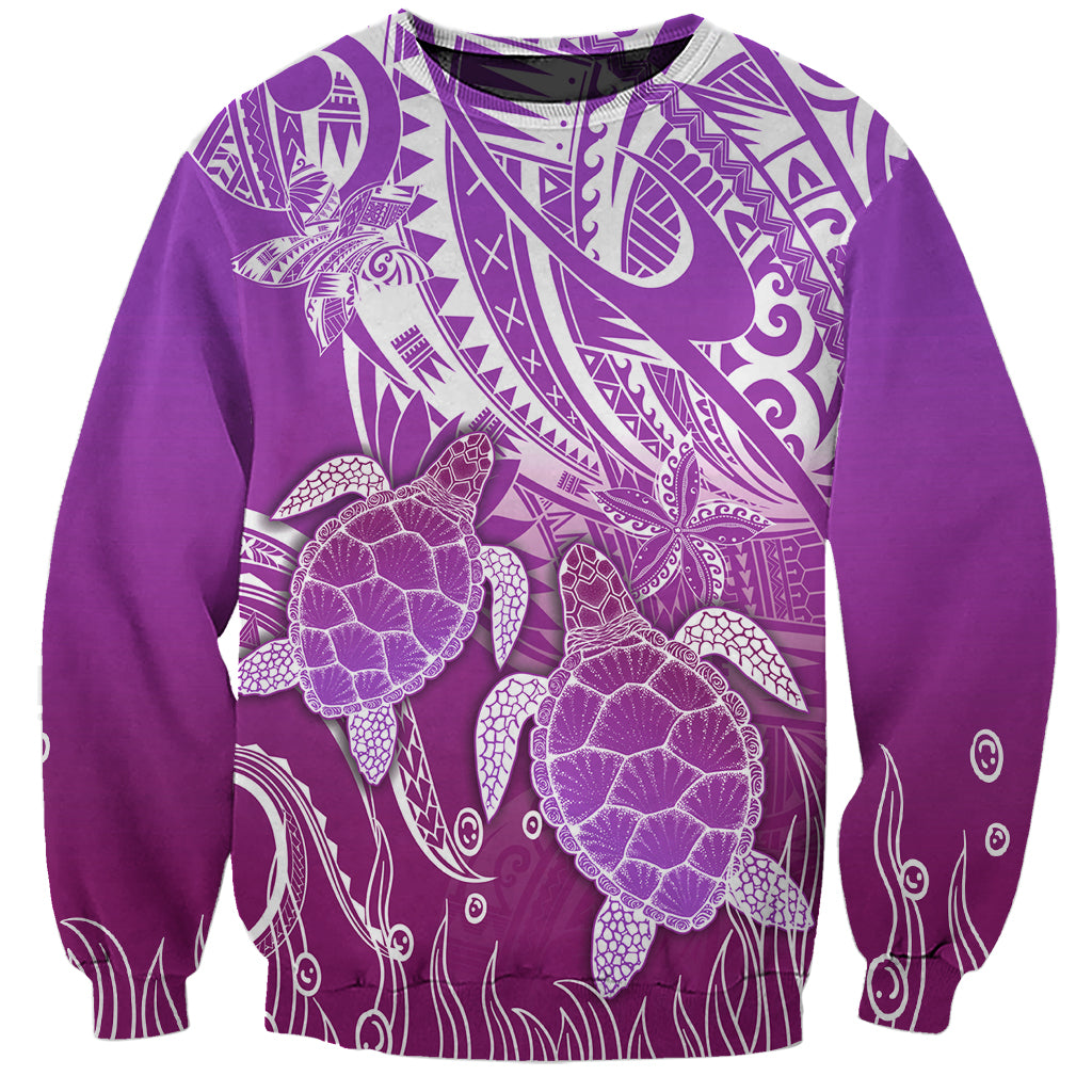 Polynesia Valentine Day Sweatshirt Polynesian Sea Turtle Purple Version LT14 Unisex Purple - Polynesian Pride