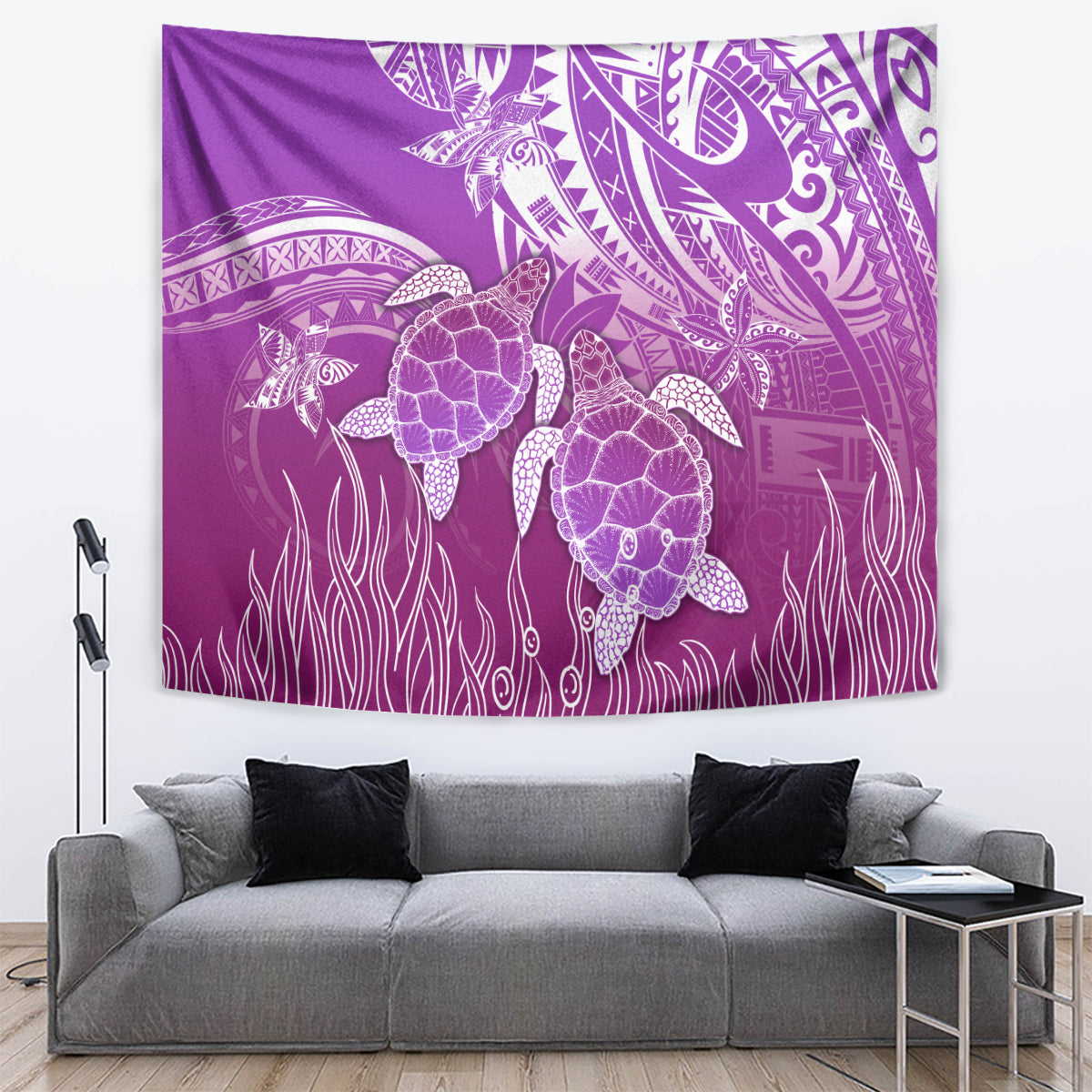 Polynesia Valentine Day Tapestry Polynesian Sea Turtle Purple Version LT14 - Polynesian Pride