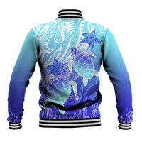 Polynesia Valentine Day Baseball Jacket Polynesian Sea Turtle Turquoise Version LT14 - Polynesian Pride
