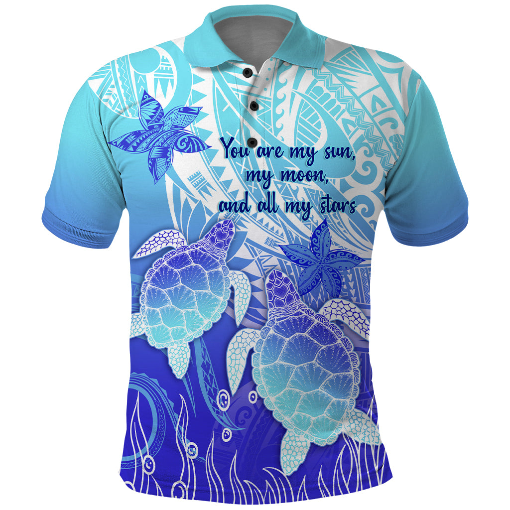 Polynesia Valentine Day Polo Shirt Polynesian Sea Turtle Turquoise Version LT14 Turquoise - Polynesian Pride