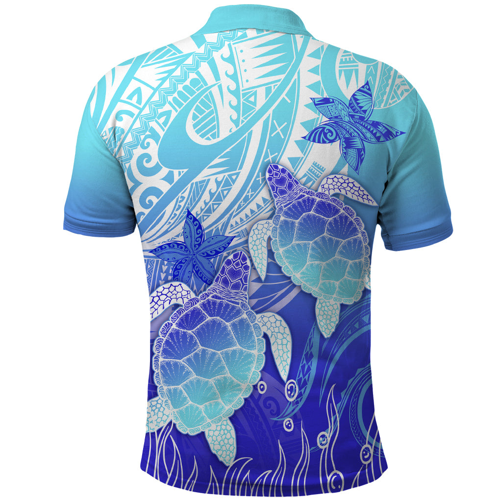 Polynesia Valentine Day Polo Shirt Polynesian Sea Turtle Turquoise Version LT14 - Polynesian Pride