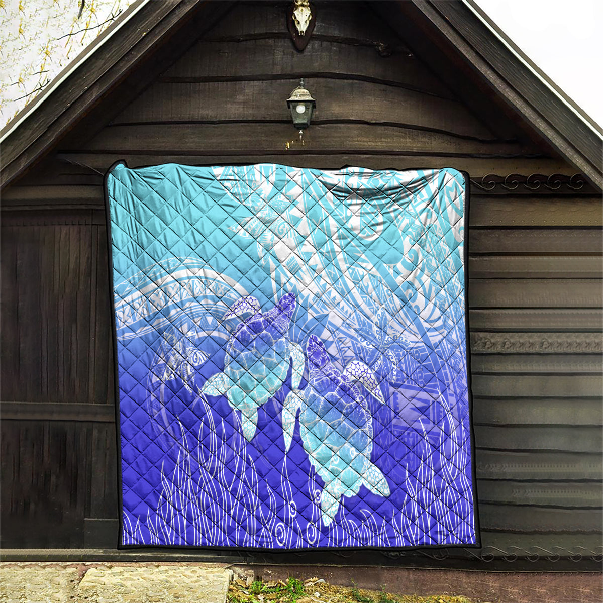 Polynesia Valentine Day Quilt Polynesian Sea Turtle Turquoise Version LT14 - Polynesian Pride