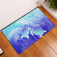 Polynesia Valentine Day Rubber Doormat Polynesian Sea Turtle Turquoise Version LT14 Turquoise - Polynesian Pride