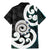 Aotearoa Koru Family Matching Mermaid Dress and Hawaiian Shirt Cyan Maori Paua Shell Mix Silver Fern