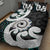 Aotearoa Koru Quilt Bed Set Cyan Maori Paua Shell Mix Silver Fern