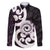 Aotearoa Koru Family Matching Off The Shoulder Long Sleeve Dress and Hawaiian Shirt Purple Maori Paua Shell Mix Silver Fern