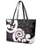 Aotearoa Koru Leather Tote Bag Purple Maori Paua Shell Mix Silver Fern