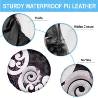 Aotearoa Koru Spare Tire Cover Purple Maori Paua Shell Mix Silver Fern