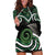 Koru Pounamu Aotearoa Hoodie Dress Maori Paua Shell Mix Silver Fern