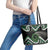 Koru Pounamu Aotearoa Leather Tote Bag Maori Paua Shell Mix Silver Fern