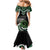 Koru Pounamu Aotearoa Mermaid Dress Maori Paua Shell Mix Silver Fern