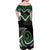 Koru Pounamu Aotearoa Off Shoulder Maxi Dress Maori Paua Shell Mix Silver Fern