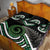 Koru Pounamu Aotearoa Quilt Bed Set Maori Paua Shell Mix Silver Fern