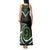 Koru Pounamu Aotearoa Tank Maxi Dress Maori Paua Shell Mix Silver Fern