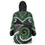 Koru Pounamu Aotearoa Wearable Blanket Hoodie Maori Paua Shell Mix Silver Fern